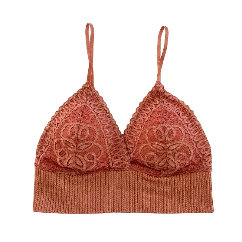 wireless bra with stretch lace for flexibilityMarsala Floral Longline Bralette