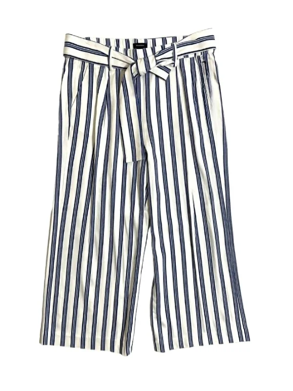 Women's Jodhpurs with Sweetheart CollarWomen's Izzy Striped Waist Tie Wide Leg Casual Pants In Multicolor