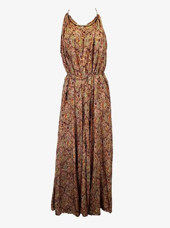 Women's High Collar DressesZimmermann Elegant Resort Silk Maxi Dress Size 10