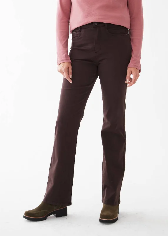 Women's Jodhpurs with Mid-LengthPeggy Bootcut Pant Jeans In Rich Brown