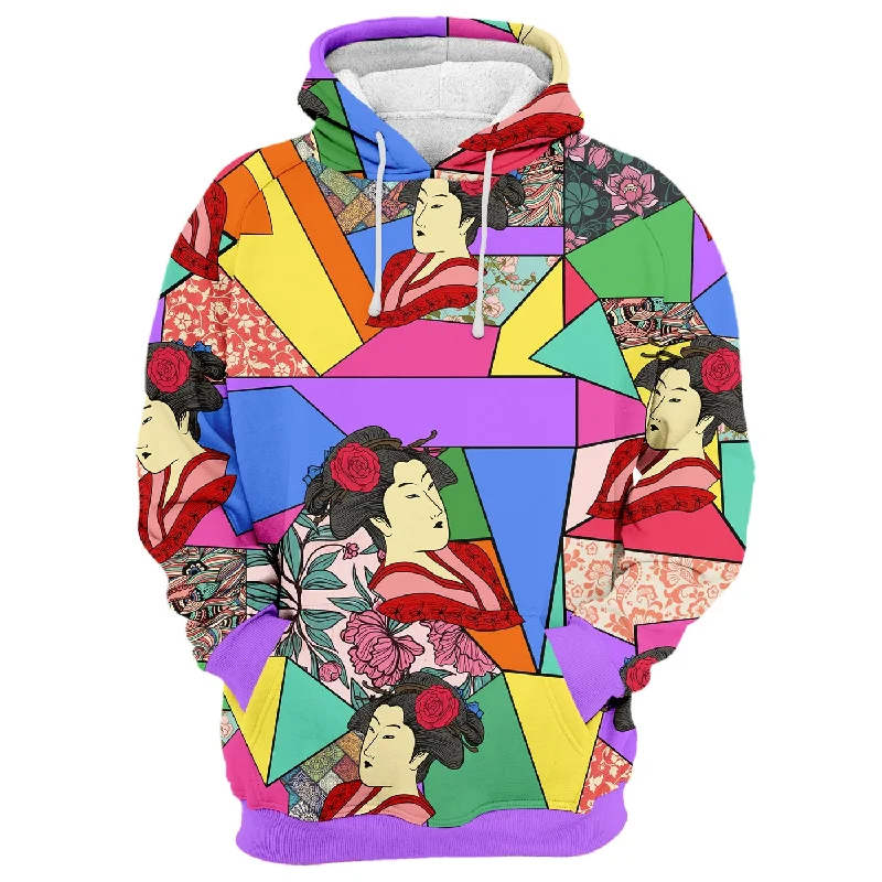 Women's Hooded Sweatshirts with Snap ButtonsRETRO Hoodie