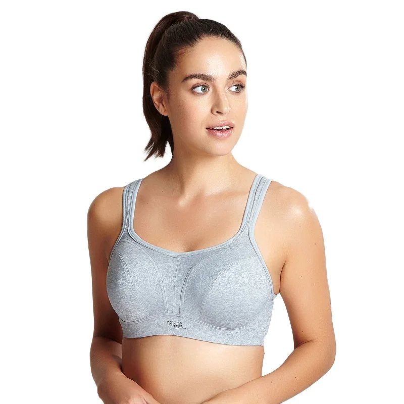 plus-size minimizer bra with smooth cupsPanache Grey Marl Wired Sports Bra