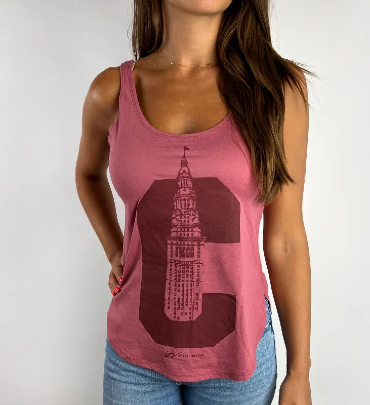 Women's Blouse with SmockingWomens Rose C Terminal Tank