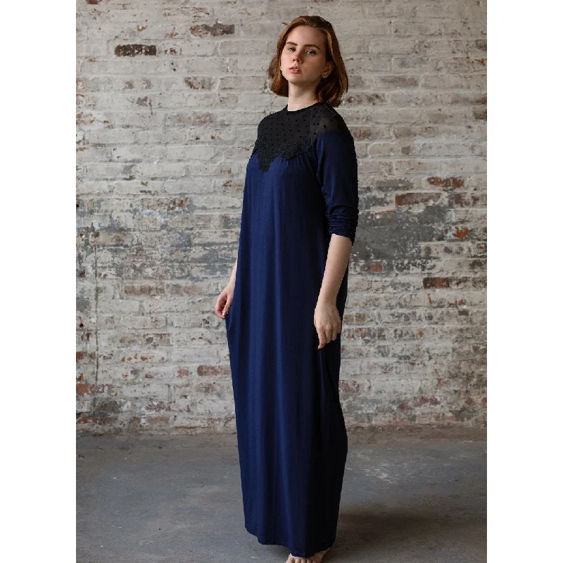 women's pajamas with a fitted designRosella Navy Nightgown IDA 162