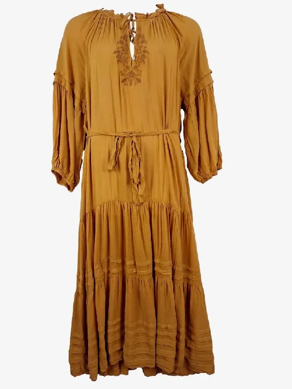 Women's Low-Neck DressesAuguste Boho Butterscotch Relaxed Maxi Dress Size 16