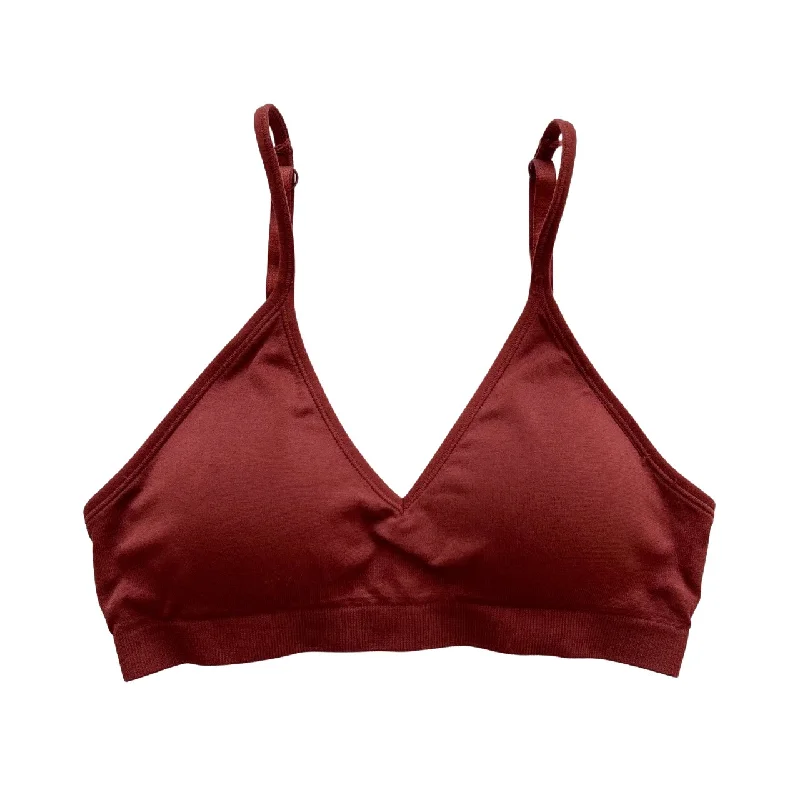 convertible bra with multiple wear optionsRust Triangle Padded Bralette