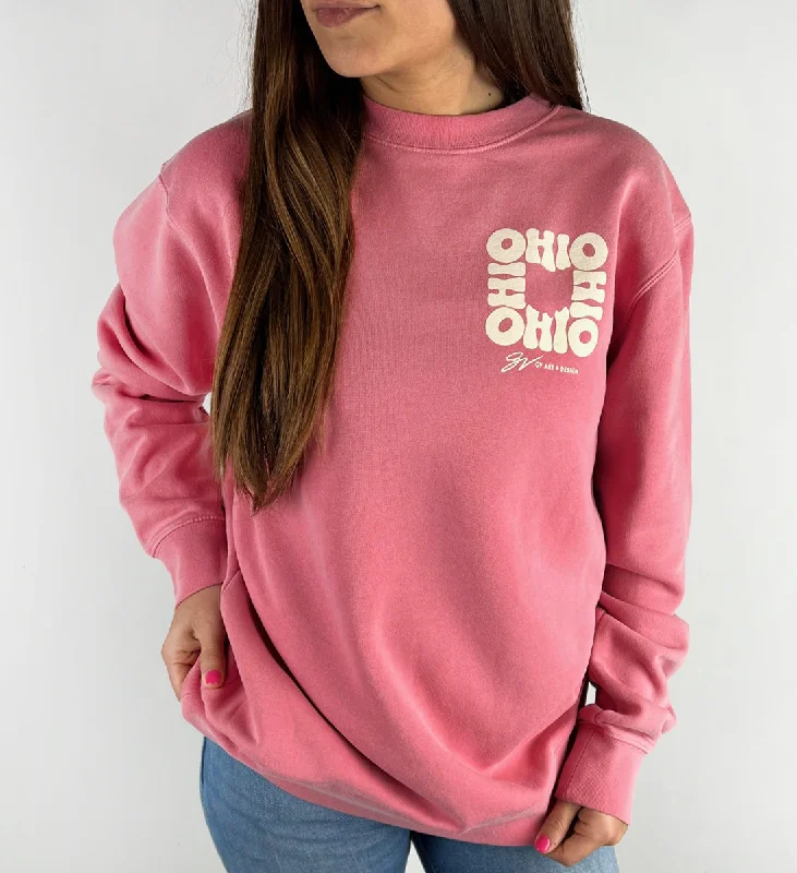 Women's Short-Sleeve BlouseAll In Ohio Pink Crew Sweatshirt