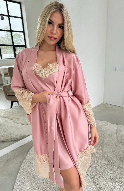 women's pajamas featuring floral embroideryNightwear robe set: ROSA & CHAMPANGE 2