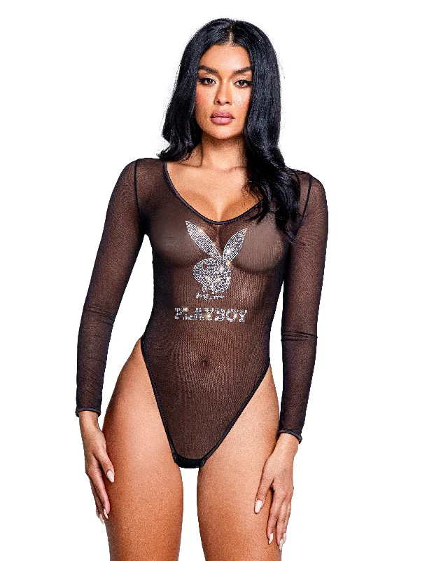 seamless shapewear for figure-hugging dressesPBLI113 - Playboy Sparkling Bunny Teddy