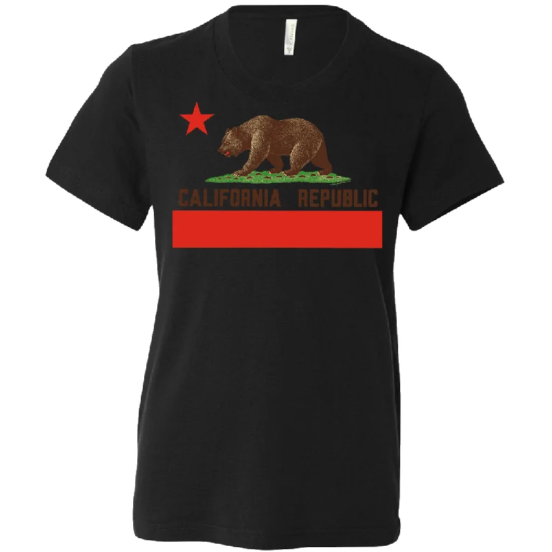 Women's Hooded Sweatshirts with Polka Dot LiningDon Pimentel California Republic Bear Flag Brown Text Asst Colors Youth T-Shirt/tee