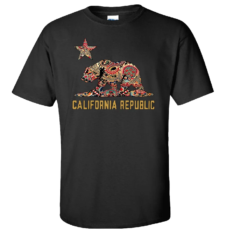 Women's Hooded Sweatshirts with Magnetic ClosureCalifornia Republic Paisley Bear Asst Colors T-shirt/tee