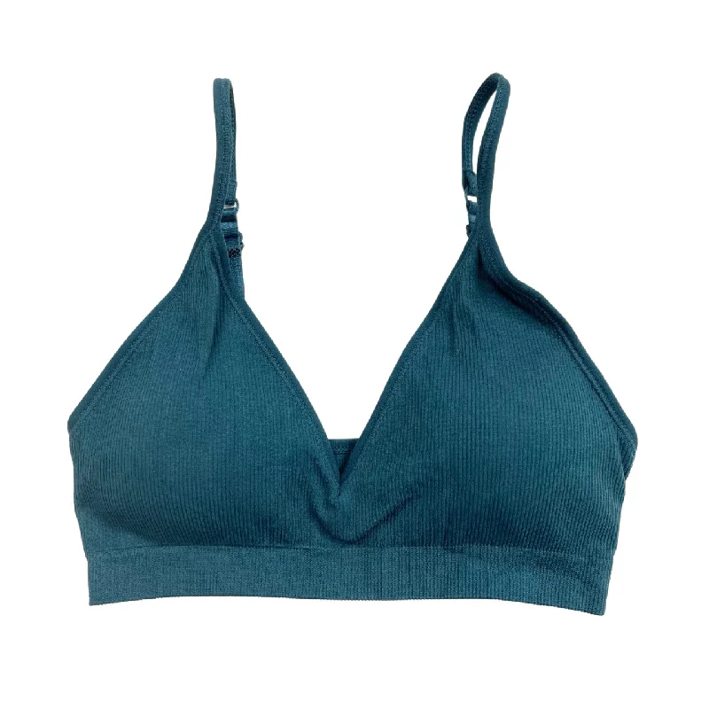 push-up bra with paddingMediterranean Triangle Ribbed Bralette