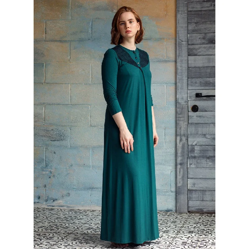 women's pajamas for those who appreciate soft, breathable fabricsRosella 3 buttons Hunter Green Nightgown IDA 218