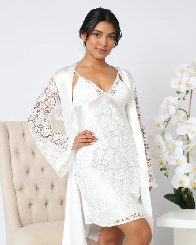 plus-size women's pajama pantsGenna Lace Bridal gown set