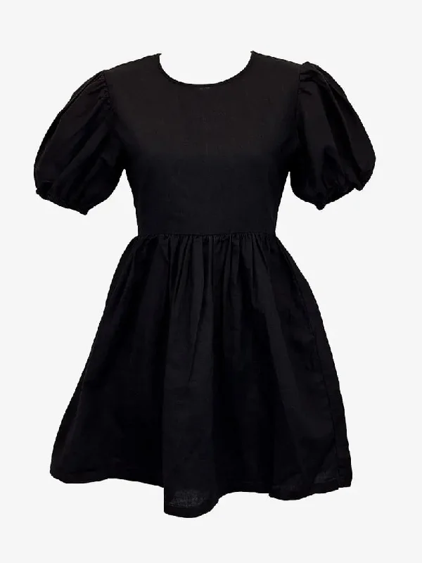 Women's V-Back DressesNude Lucy Graceful Puff Sleeve A Line Mini Dress Size XXS