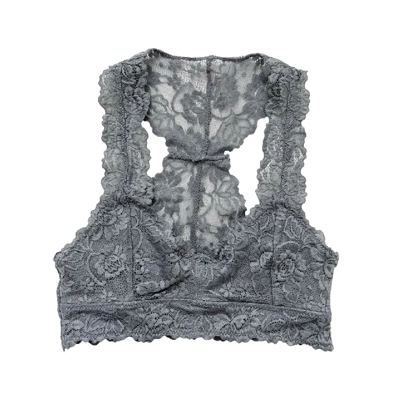 sleep bra for comfortLight Grey Lace Racerback Bralette