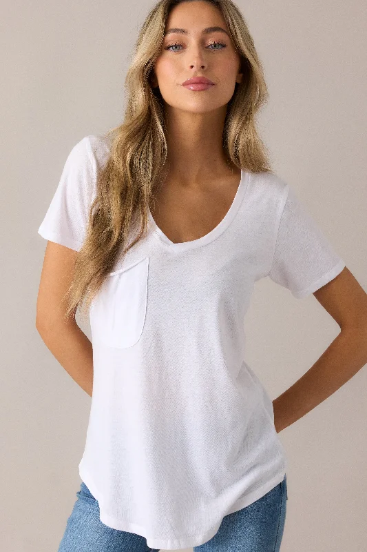 Women's Linen ShortsZ Supply White Pocket Tee