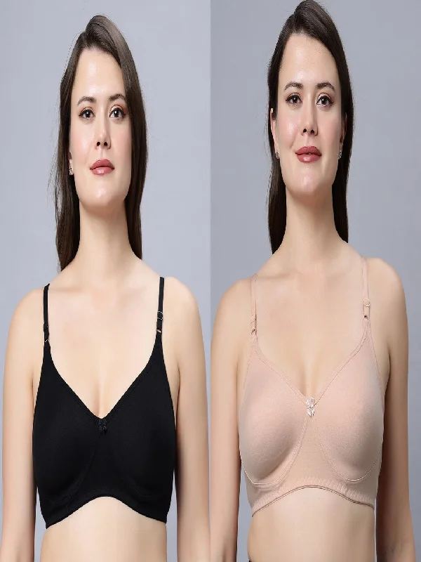 plus-size sticky bra for dressesFull Coverage Non-Padded Bra (Pack of 2)