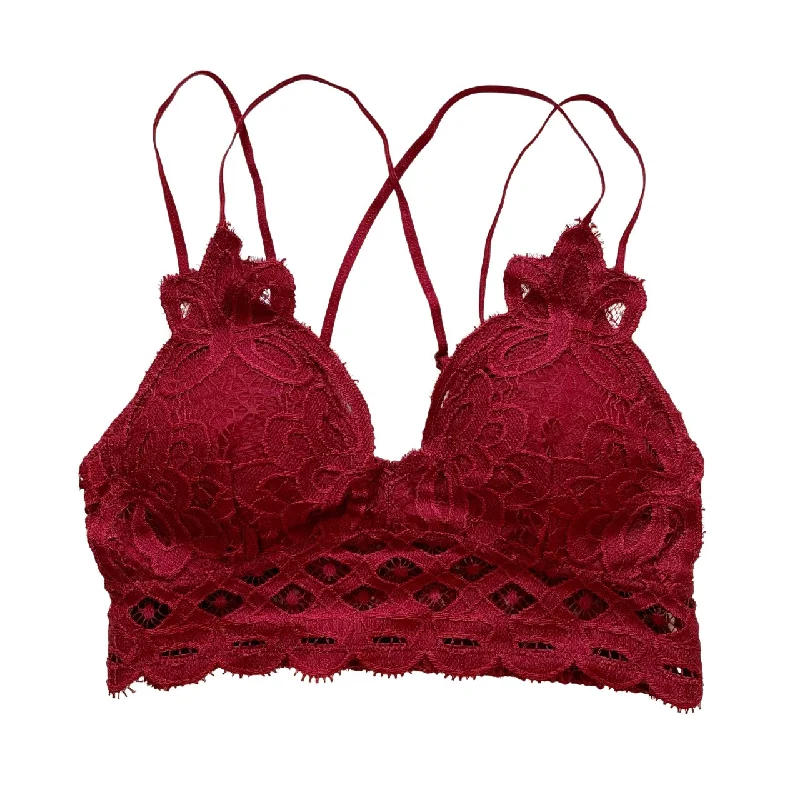 convertible bra with adjustable strapsRuby Red Crochet Bralette