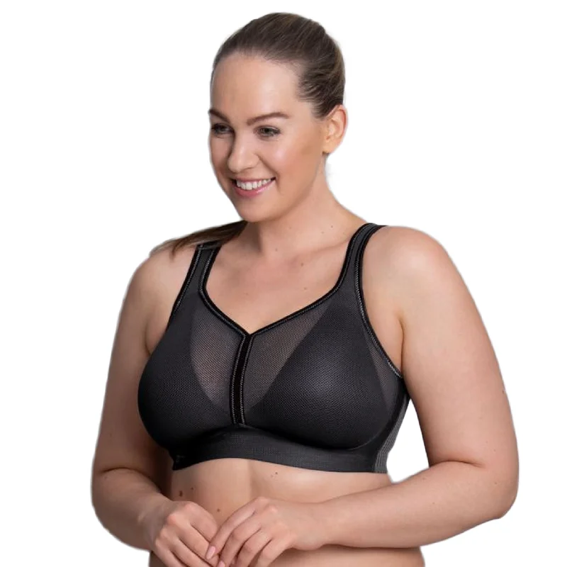 padded plunge braAir Control DeltaPad Maximum Support Anthracite  Sports Bra by Anita