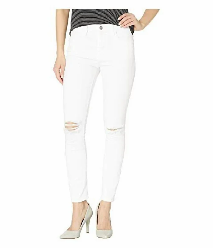 Women's Cropped PantsMaude Classic Mid Rise Stretch Skinny Jeans In White