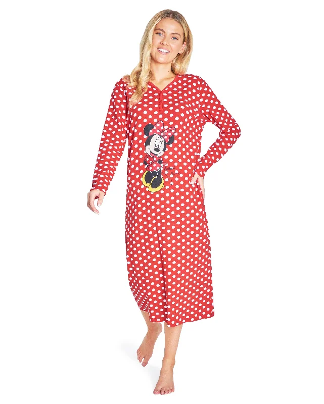 women's pajamas for travelDisney Nighties for Women, Long Sleeve Nightdress - Minnie Mouse