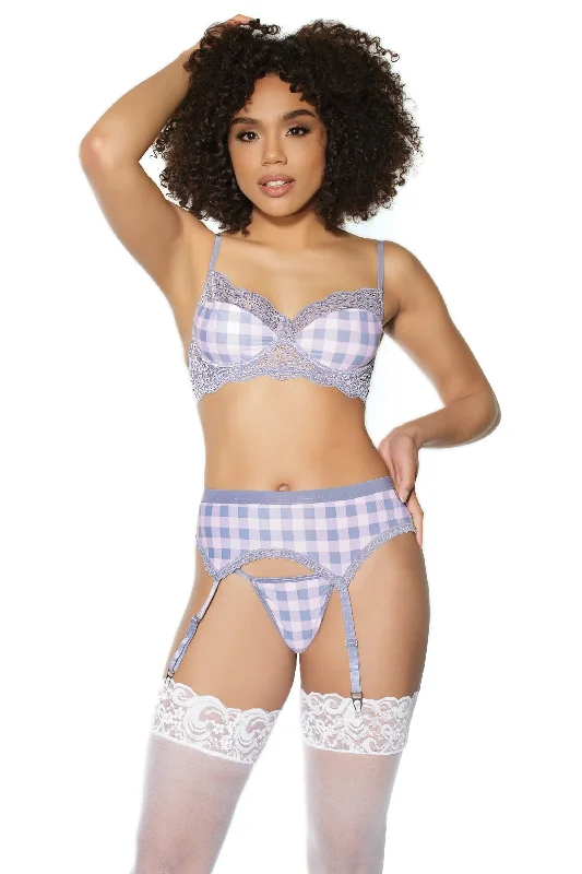 women's pajamas with a whimsical charmCoquette 21501 Bra Garter Belt And G-String Set