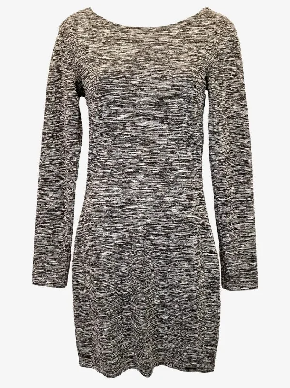 Women's V-Neck DressesSuperdry Classic Grey Marble Knit Mini Dress Size S