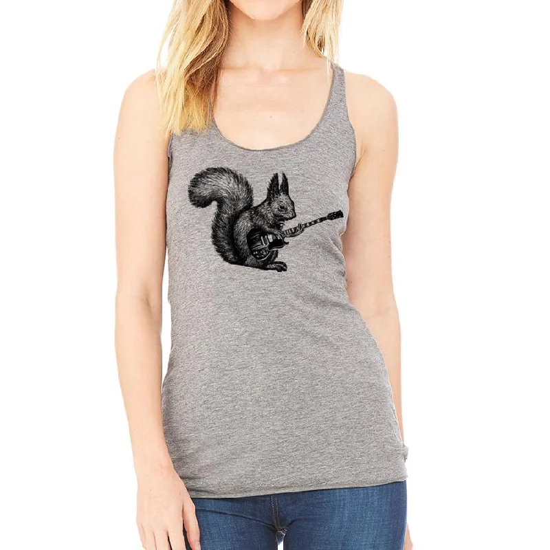 Women's Blouse for BusinessSquirrel Playing Guitar Racerback Tank Top