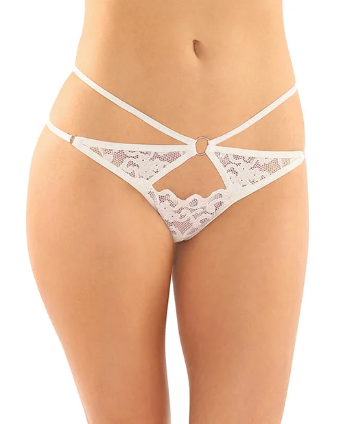 plus-size minimizer underwire braJasmine Strappy Lace Thong W/front Keyhole Cut Out White L/xl