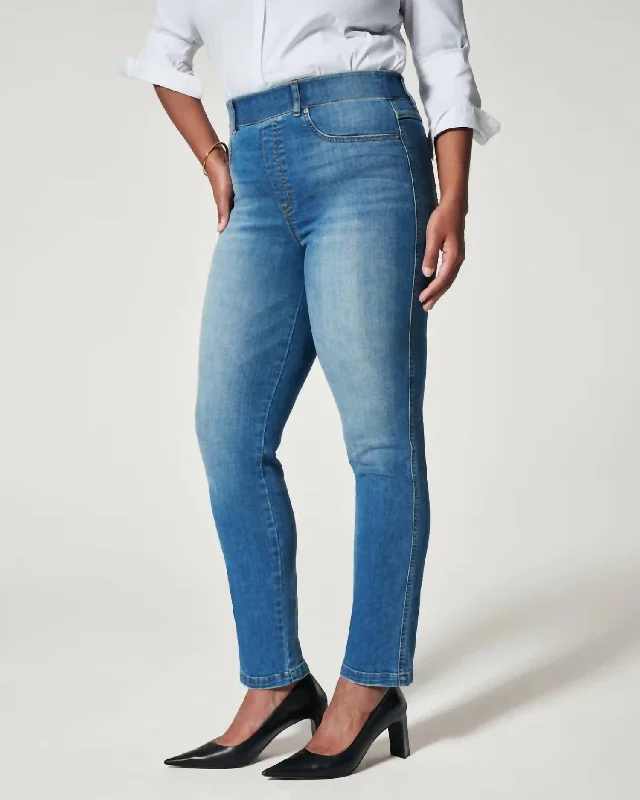 Women's Jodhpurs with High CollarAnkle Straight Leg Jeans In Vintage Indigo