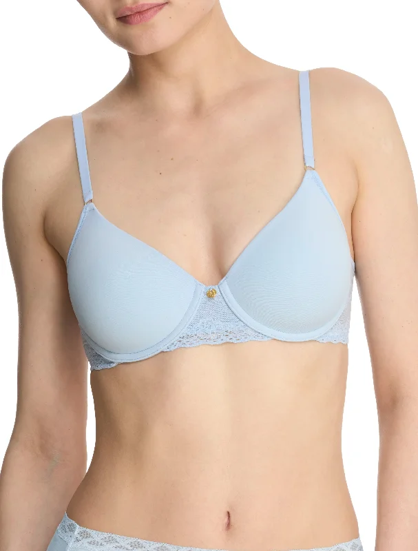 plus-size backless bra with clear strapsBliss Perfection Contour Underwire Bra in Misty Blue