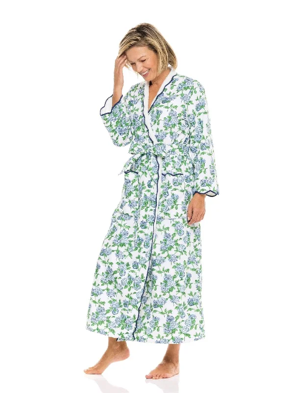 women's pajamas in soft, breathable materialsHydrangea Fleece Lined Classic Robe