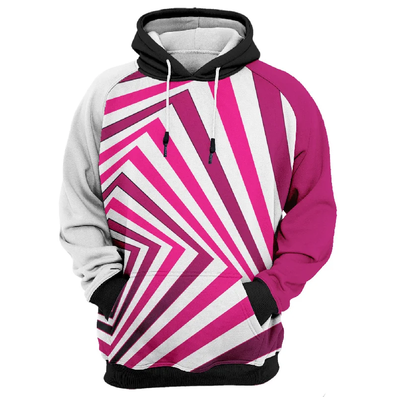 Women's Hooded Sweatshirts with Stretch WaistPink Depth Hoodie