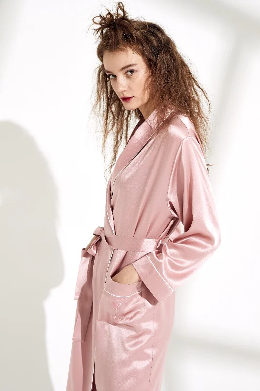 women's pajamas for those who appreciate soft, breathable fabricswomen's Midi Silk Robe with Long Pants