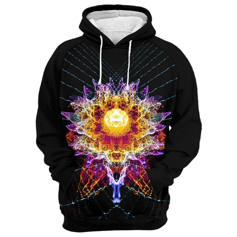 Women's Hooded Sweatshirts with Slant PocketsFlower Of Mind Hoodie