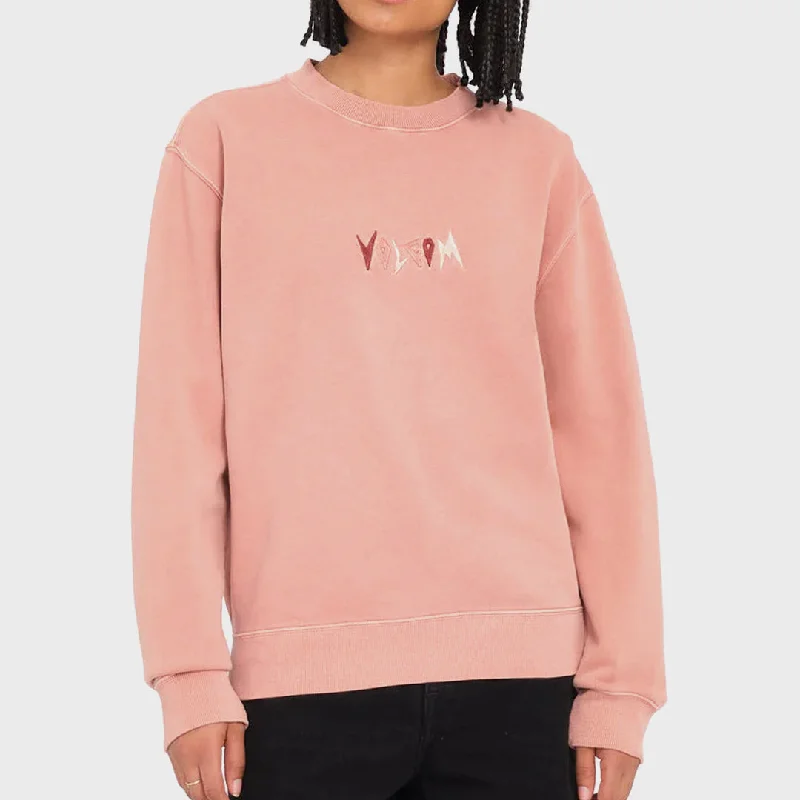 Women's Hooded Sweatshirts with Tapered WaistVolcom Womens Spikstone Sweatshirt - Mauve Rose