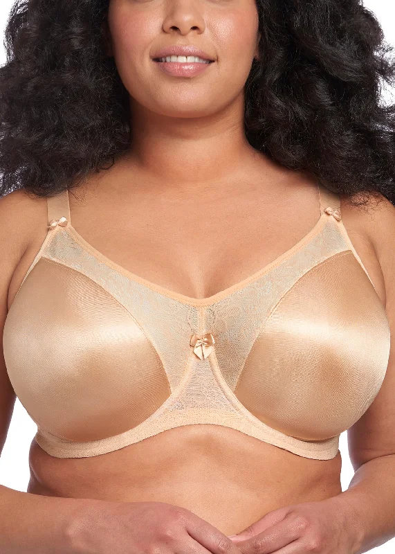 lace overlay braYvette Banded Bra in Nude