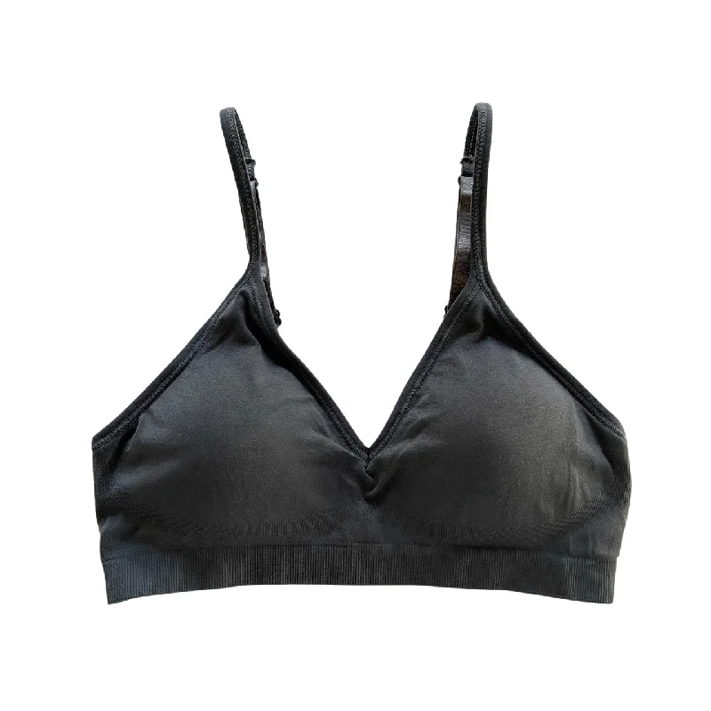 seamless bralette for layeringCharcoal Triangle Padded Bralette