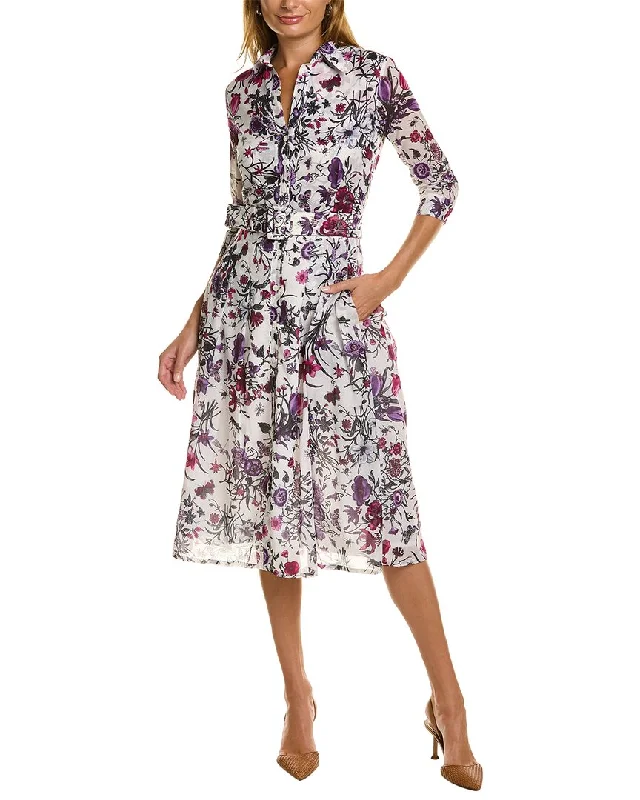 Women's Wide-Neck DressesSamantha Sung Audrey 3 Silk Shirtdress