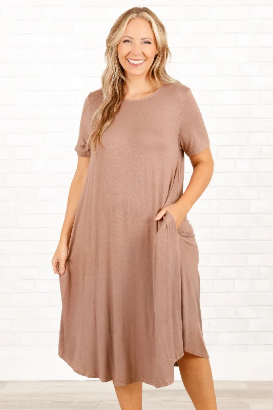 Women's High-Neck DressesSomebody Like You Dress, Mocha