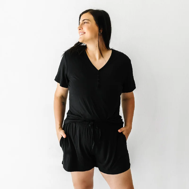 women's pajamas in pastel colorsSolid Black Women's Pajama Shorts