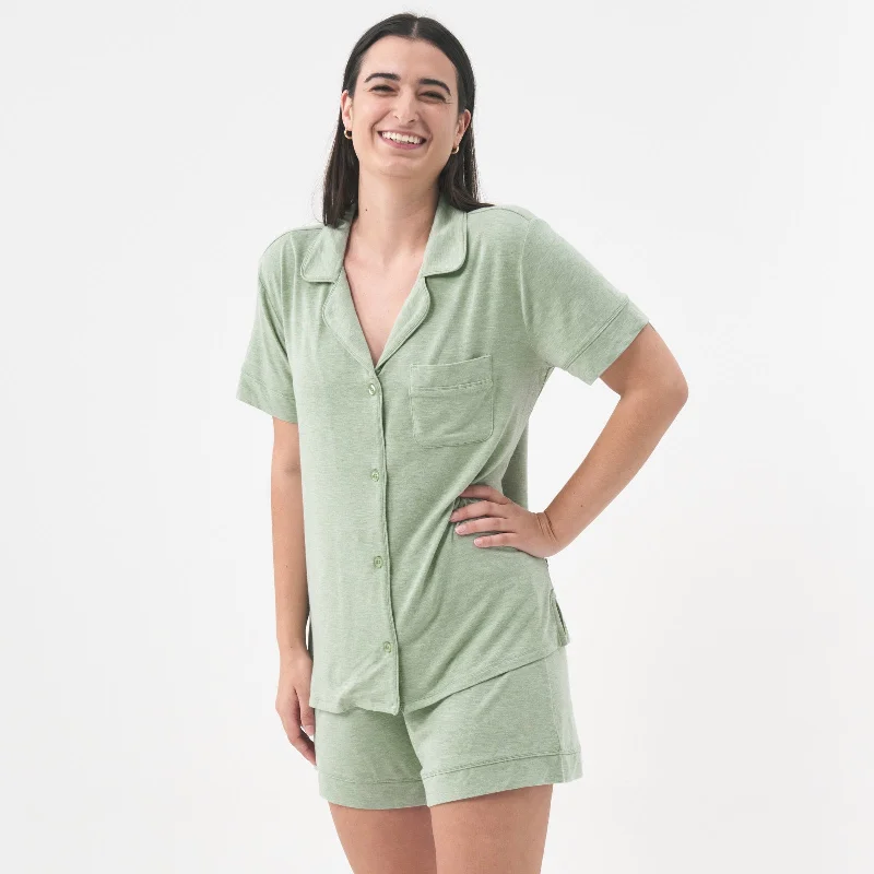 women's pajamas for everyday loungingHeather Sage Women's Short Sleeve & Shorts Pajama Set