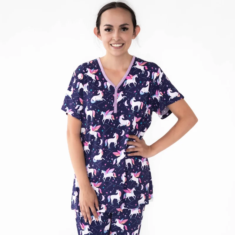 women's pajamas for lounging around the houseMagical Skies Women's Short Sleeve Pajama Top