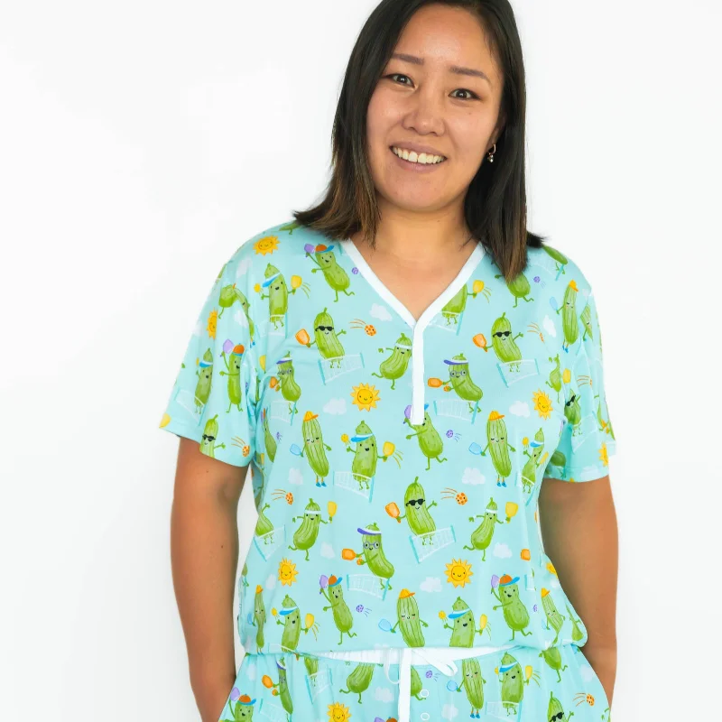 women's pajamas with a whimsical charmPickle Power Women's Short Sleeve Pajama Top