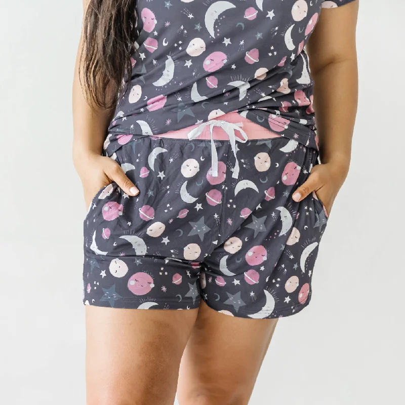 floral print women's pajamasPink To the Moon & Back Women's Pajama Shorts